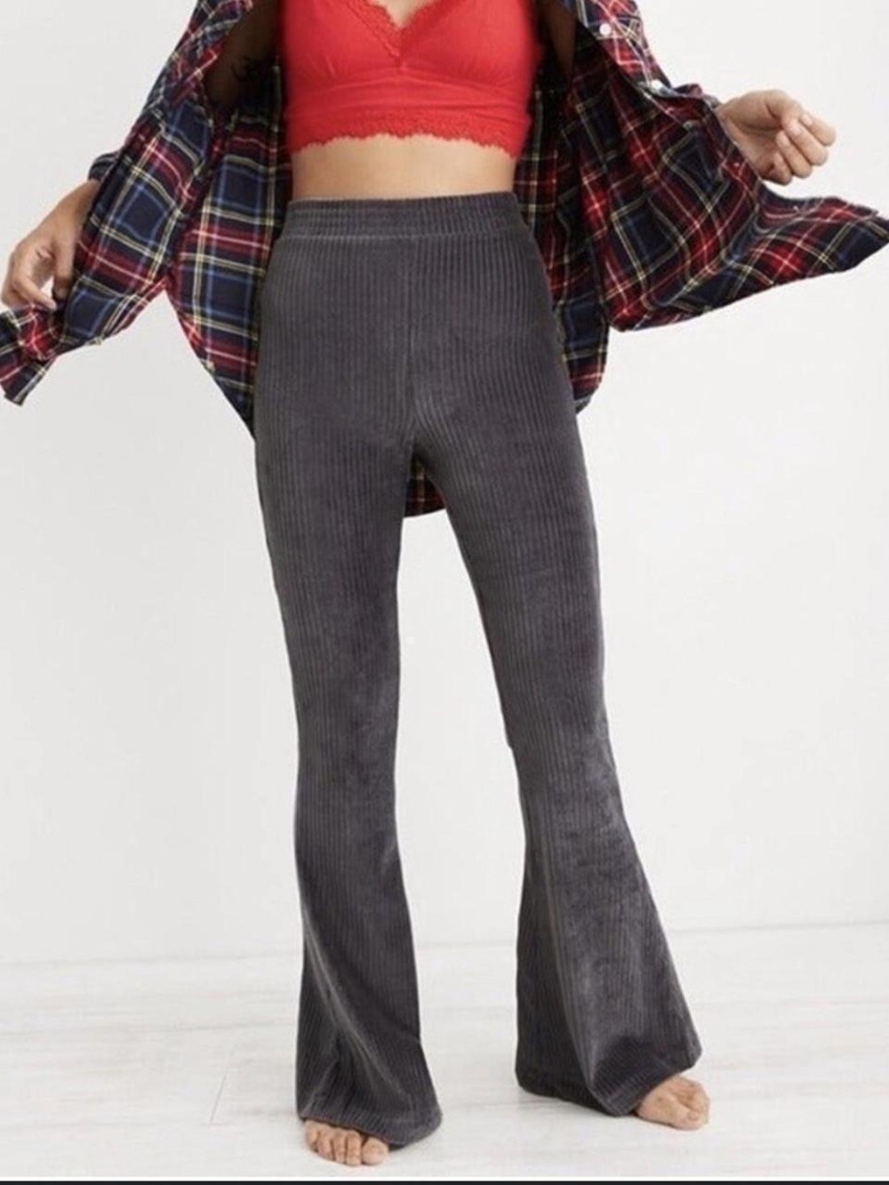 Aerie Corduroy Flared yoga Pants - Gray